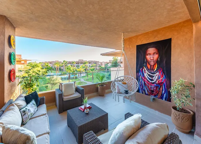 Vue Golf, Piscine, Atlas Luxe Boheme-Chic