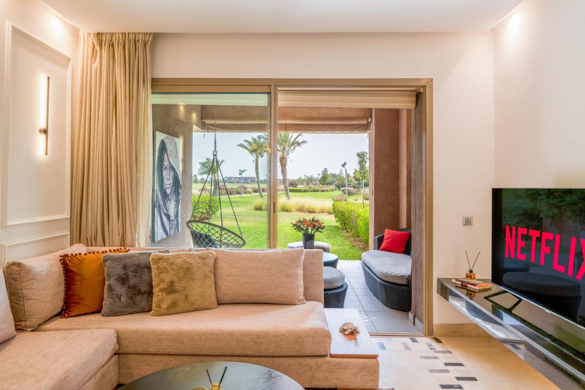 Vue Golf, Piscine, Atlas Luxe Boheme-chic Appartement Marrakesh