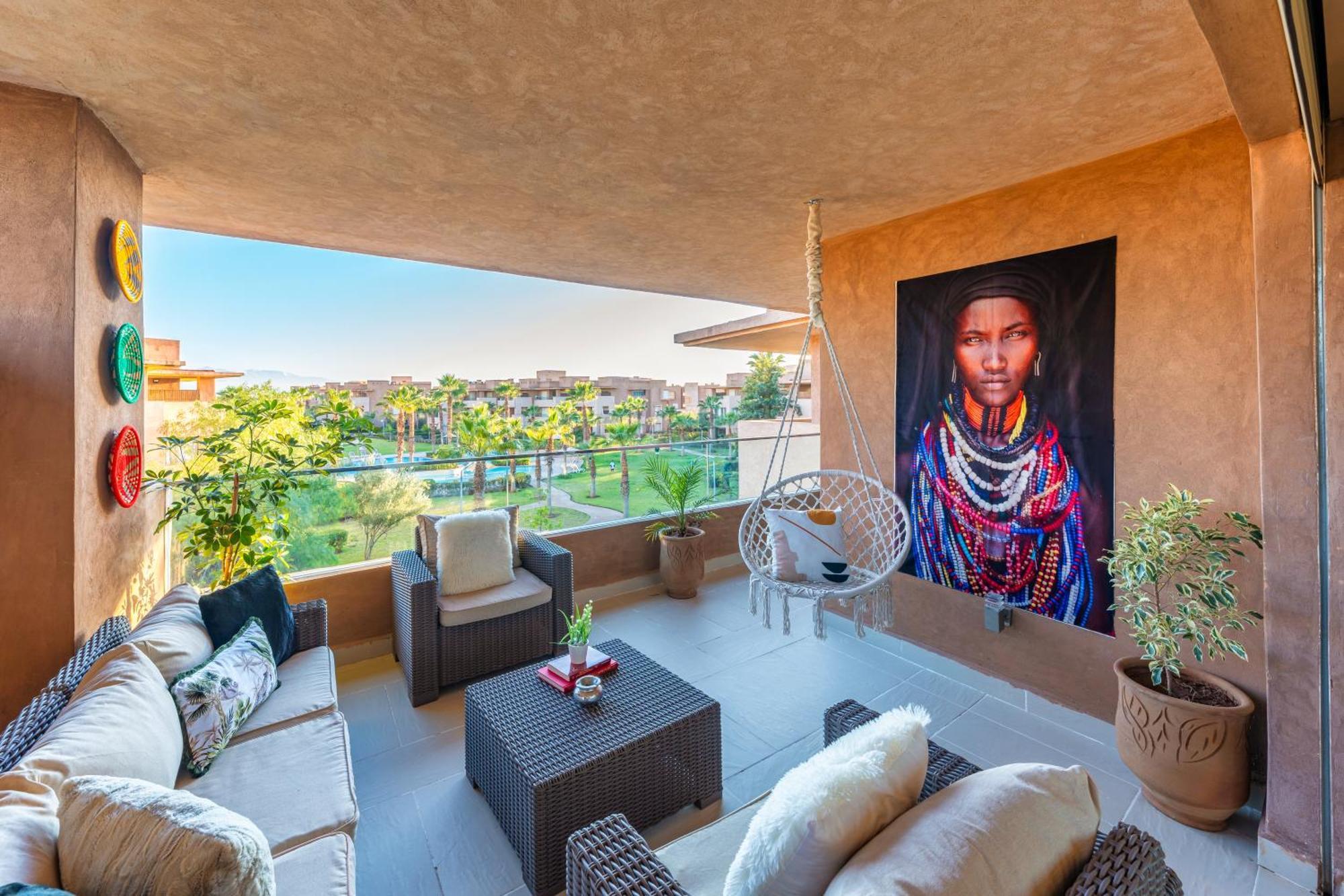 Appartement Vue Golf, Piscine, Atlas Luxe Boheme-chic Marrakesh