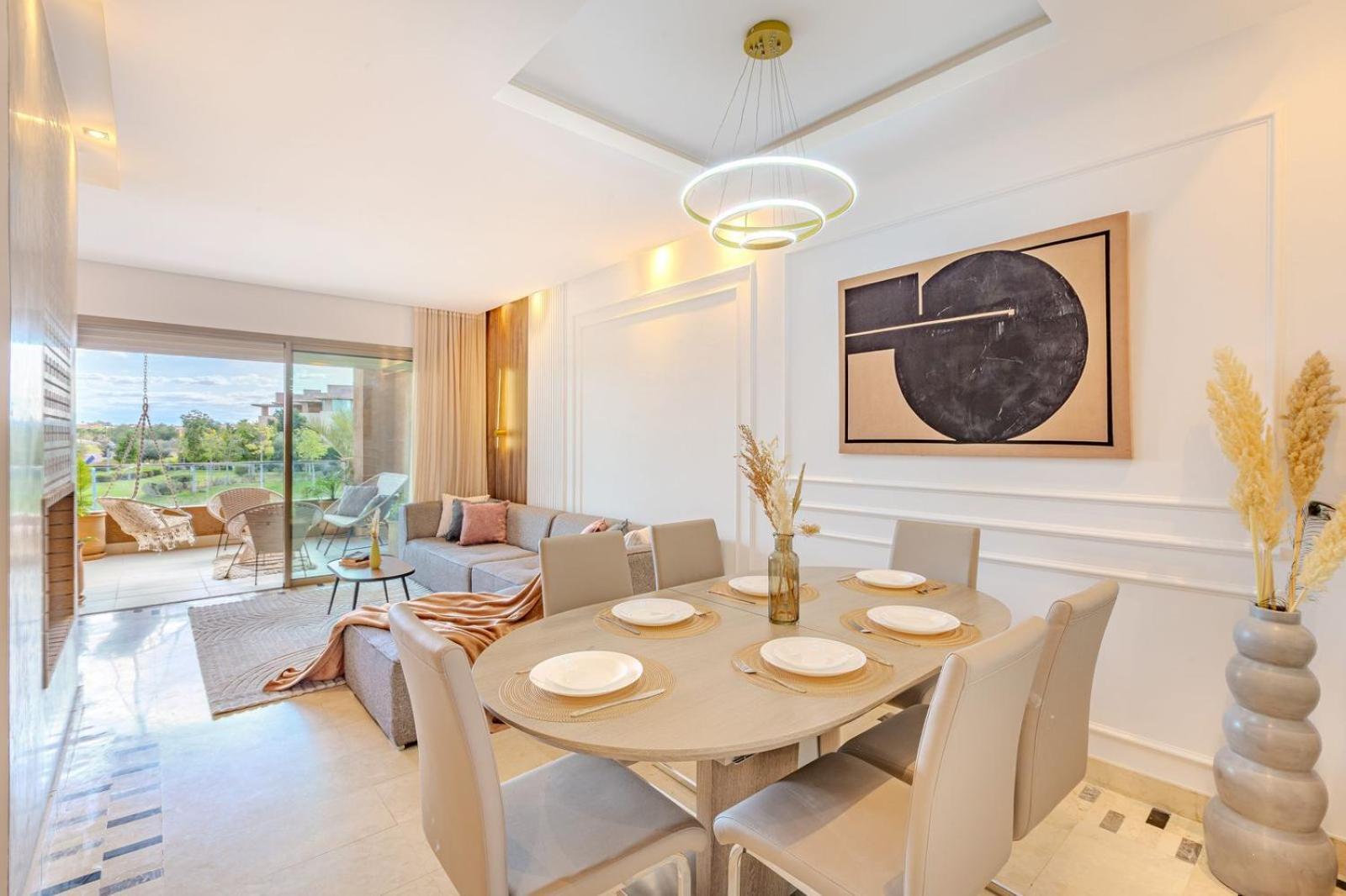 Vue Golf, Piscine, Atlas Luxe Boheme-chic Appartement Marrakesh