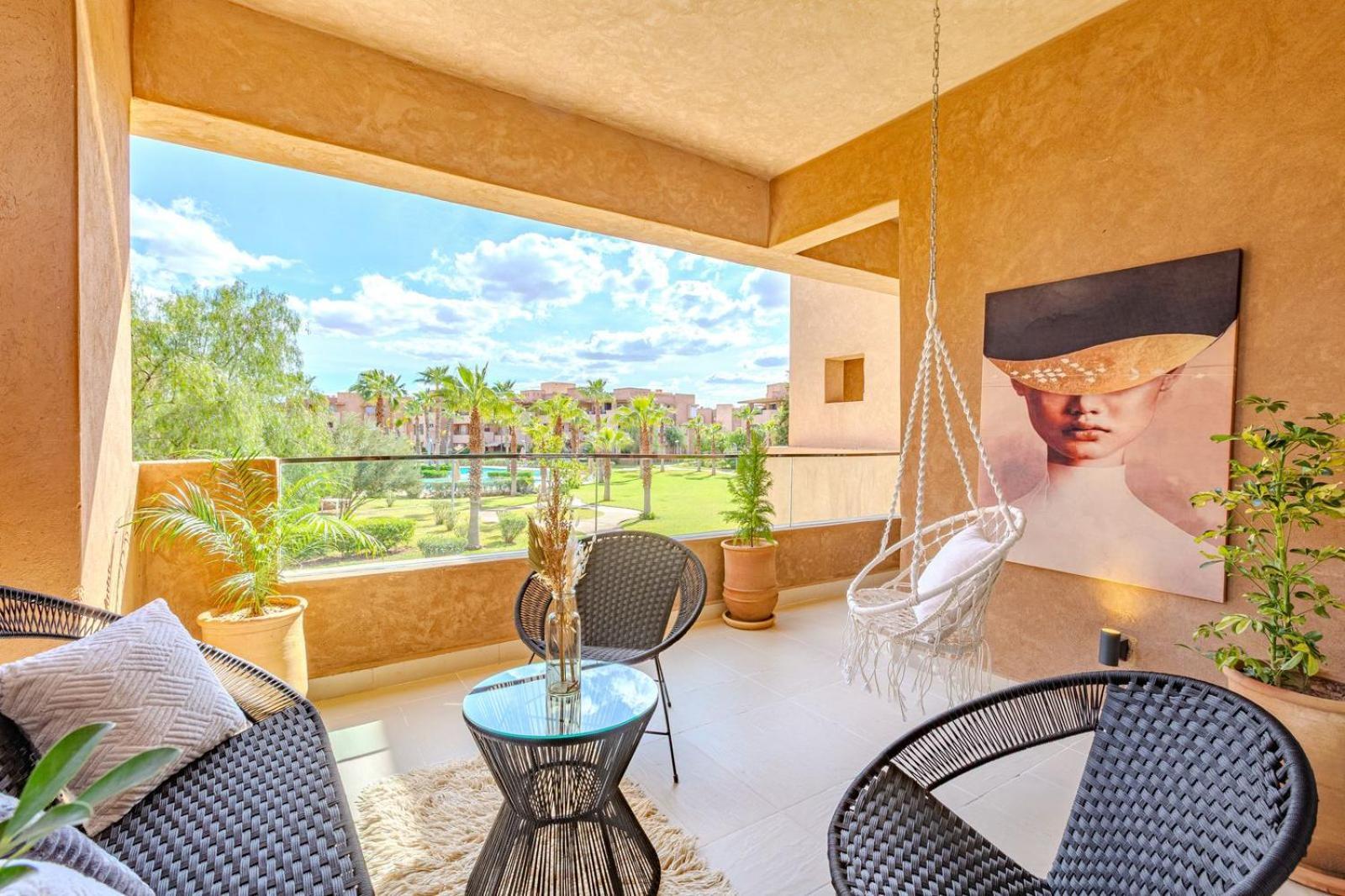 Vue Golf, Piscine, Atlas Luxe Boheme-chic Appartement Marrakesh