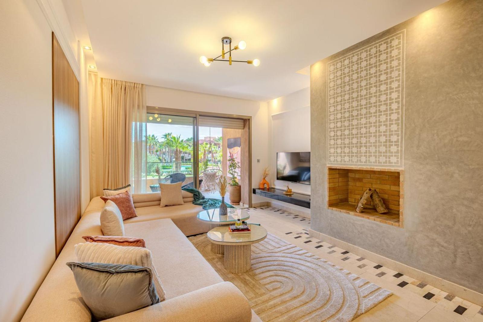 Vue Golf, Piscine, Atlas Luxe Boheme-chic Appartement Marrakesh