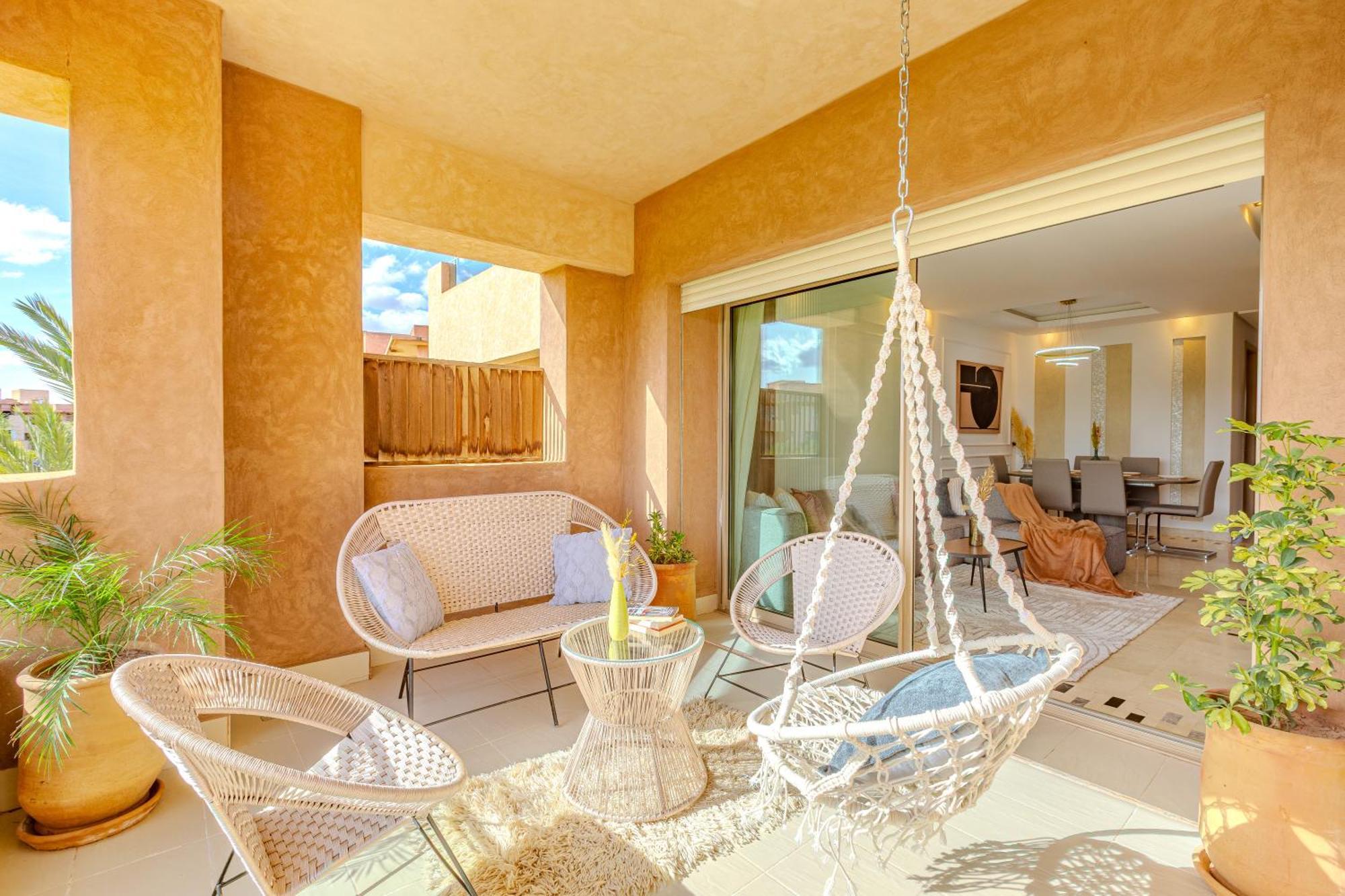 Vue Golf, Piscine, Atlas Luxe Boheme-chic Appartement Marrakesh