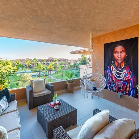 Vue Golf, Piscine, Atlas Luxe Boheme-Chic Marrakesh Buitenkant foto